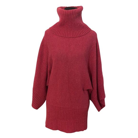 Banana Republic Alpaca Wool Batwing Turtleneck Sweater Pink Tunic Small - Picture 1 of 11